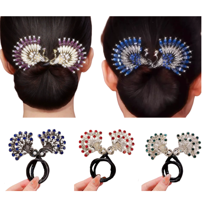 Rose® HairTie 1+1 GRATIS: Stilfuld Hårbånd Elegant Vintage Krystal Hestehale Twist Holder