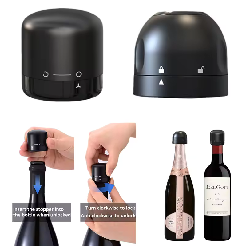 Globetrek° BottleSeal 2+2 GRATIS: Genanvendelig Vin- Og Champagneflaskestopper Og Tætningsmiddel