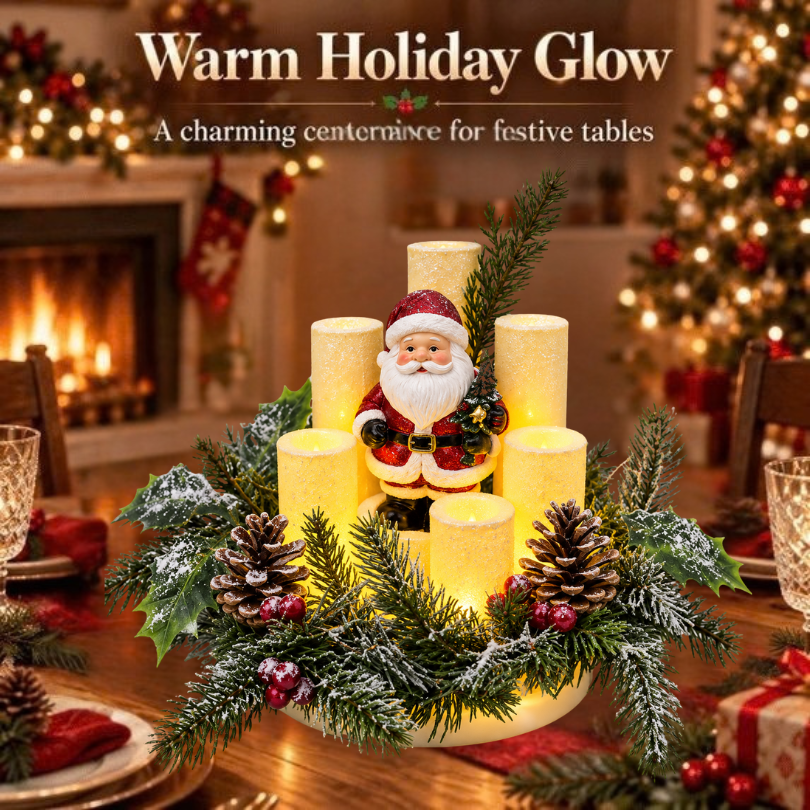 HolidayCenterpiece - Flammefri Jul Lys Ferie Arrangement Midtpunkt Accent