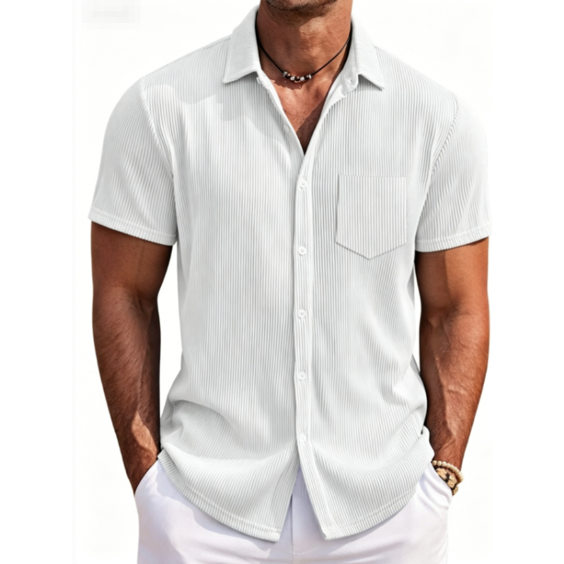 Icone™ StreetwearShirt: Komfortabel Stilfuld Herre Kortærmet Casual Streetwear Skjorte