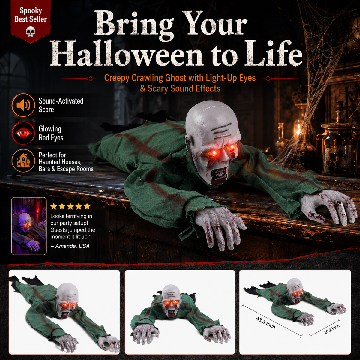 ZombieProp - Spooky Zombie Halloween Trick or Treat Dekoration