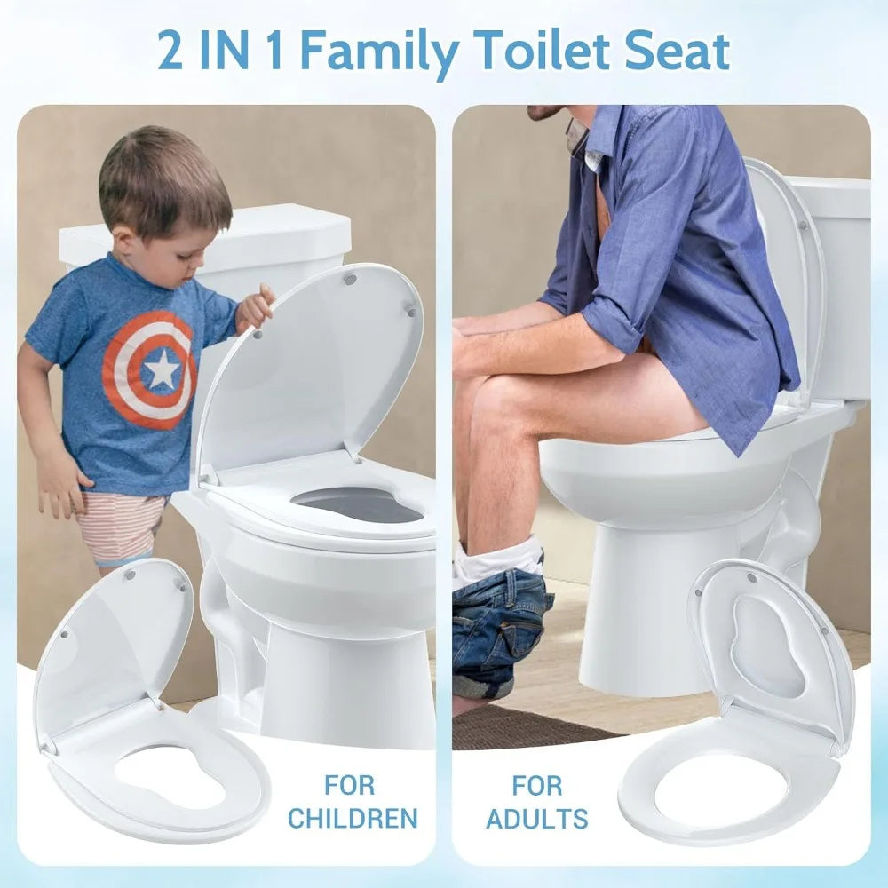 FamilySeat: 2 i 1 Voksen- Og Børnetoiletbræt Med Blød Lukning