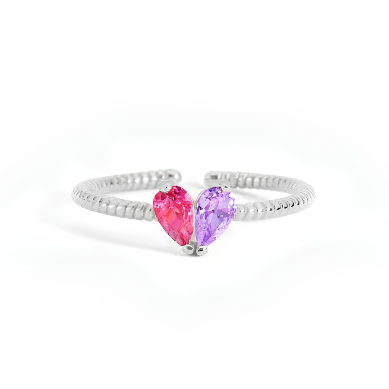 Jewelance™ HeartBirthstone - Tilpasset Mini Hjerte Fødselssten Justerbar Mode Ring