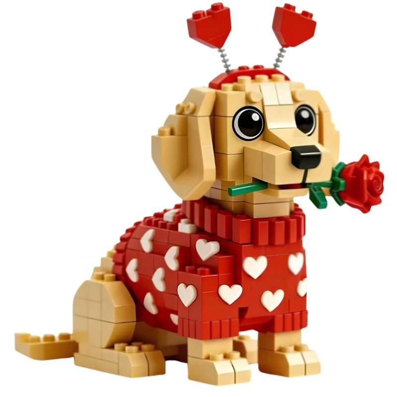 Kletshuts™ DachshundBlocks - Miniature DIY Dachshund Bygge Sæt