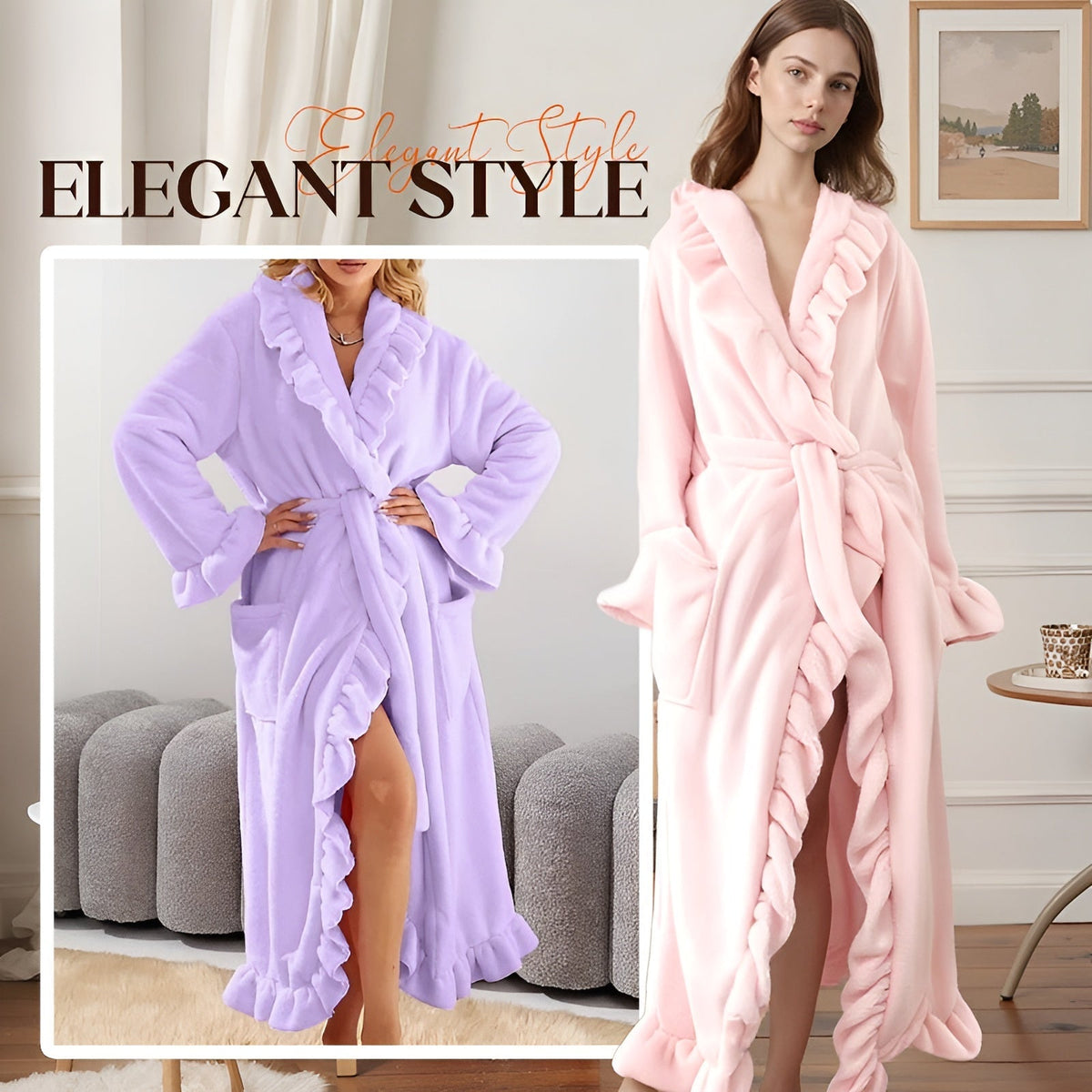 Icone™ ComfyRobe: Ultimativ Luksuriøs Hudvenlig Fluffy Komfortabel Morgenkåbe