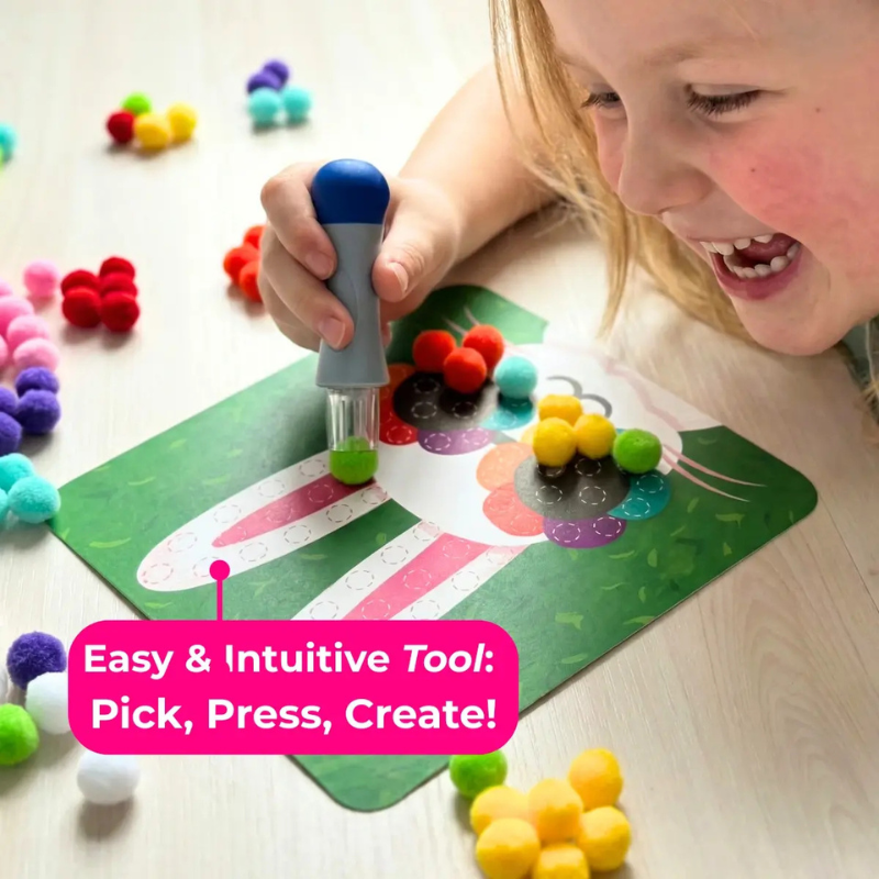 Kletshuts™ PompomKit – DIY 3D Kunst Dyr Fluffy Pom Poms Kit Til Børn