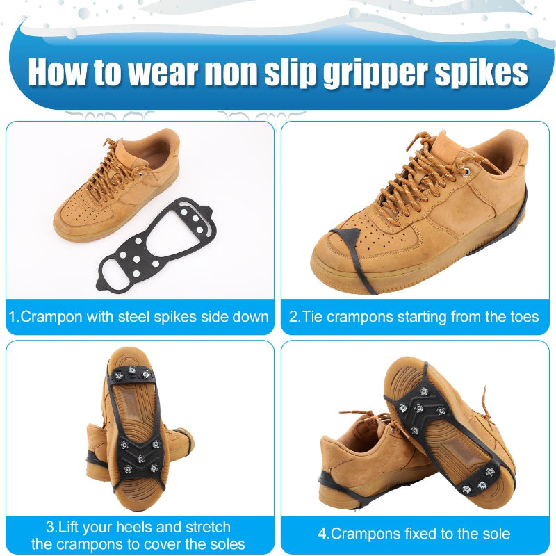ShoeGrips 1+1 GRATIS: Holdbare Anti-Skrid Sikker Udendørs Gå-Sko Grips
