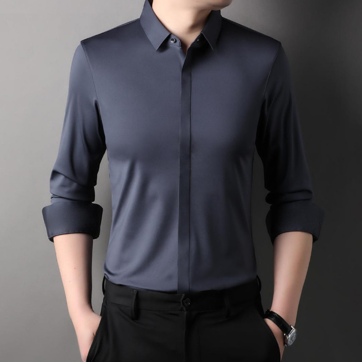 Icone™ StretchLongsleeve: Herre Krølfri Strækbar Langærmet