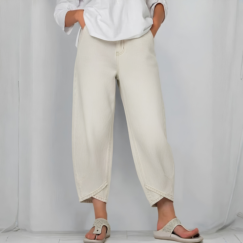 Icone™ UniqueJeans: Unik Asymmetrisk Type Bredbenet Jeans