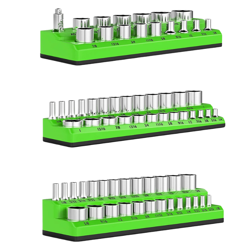 GlideHold® MagneticSocket - Tre-Delt Magnetisk Socket Arrangør Sæt