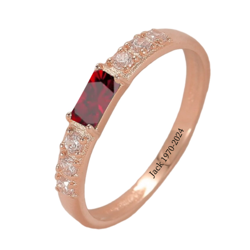 Jewelance™ MemorialRing - Personlig Fødselssten Graveret Mode Mindering