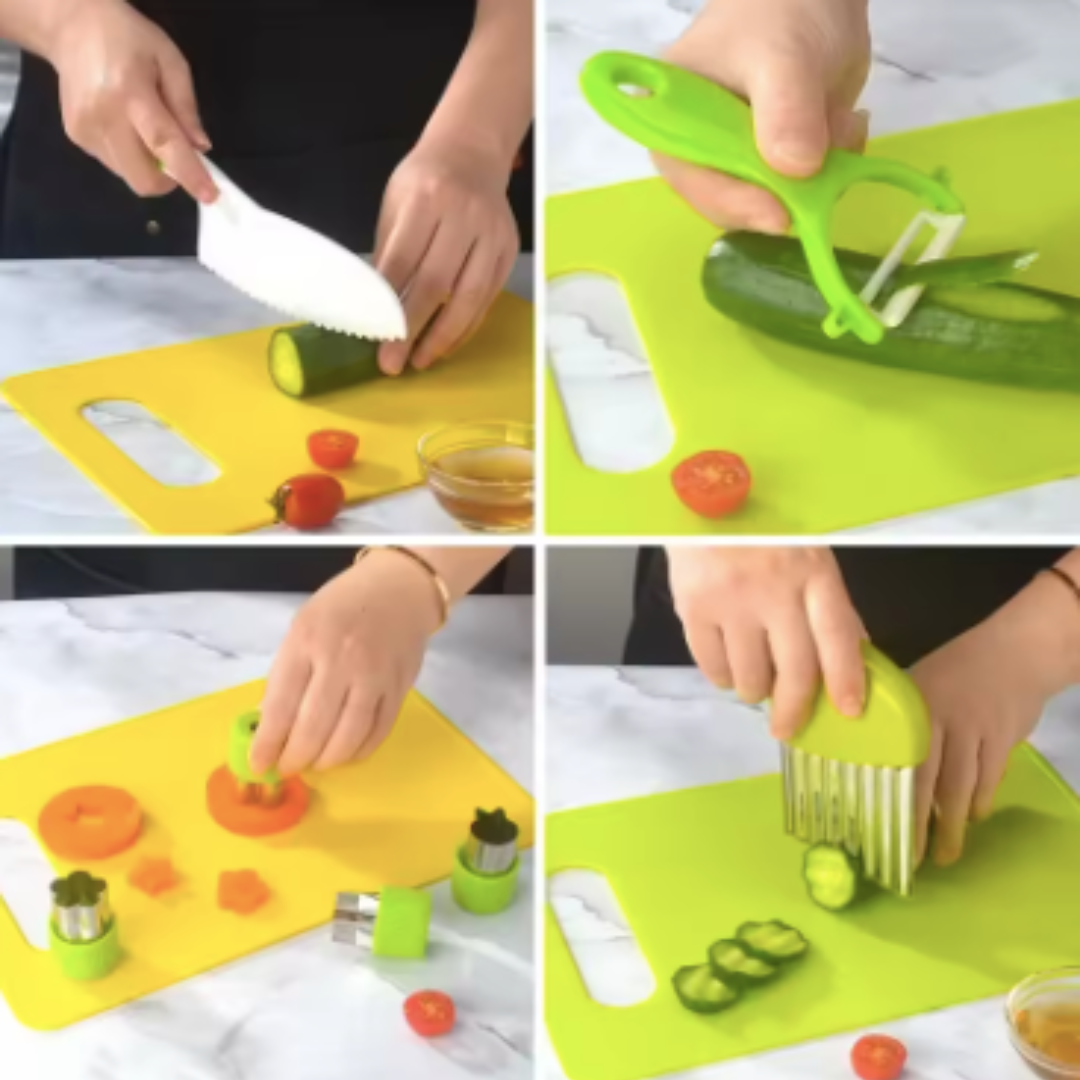 Kletshuts™ KidsKitchen: Sikker Skæring Leg Børn Køkken Legetøj Sæt