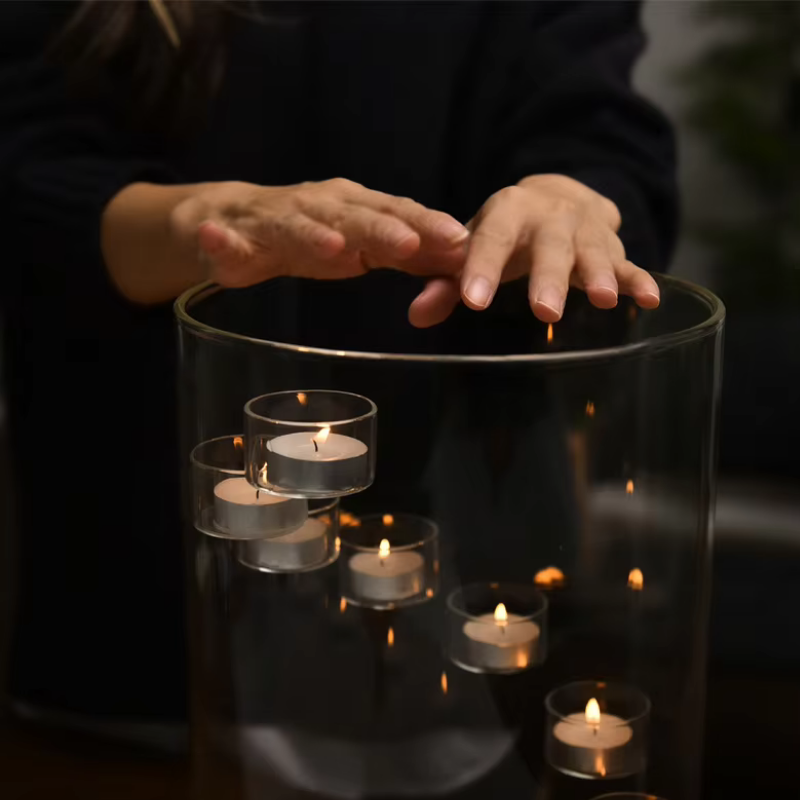 CandlelightGlass - Elegant Flydende Mini Stearinlys Glas Holder
