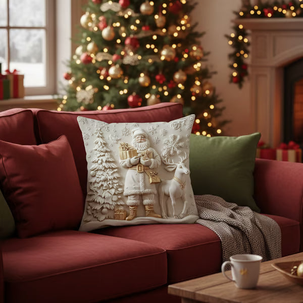 ChristmasCovers – Præmie Elegant Hvid Pude Jule Betræk