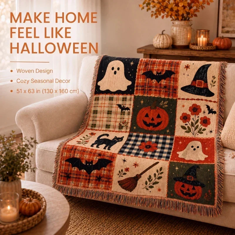 HalloweenBlanket - Vintage Halloween Design Tæppe