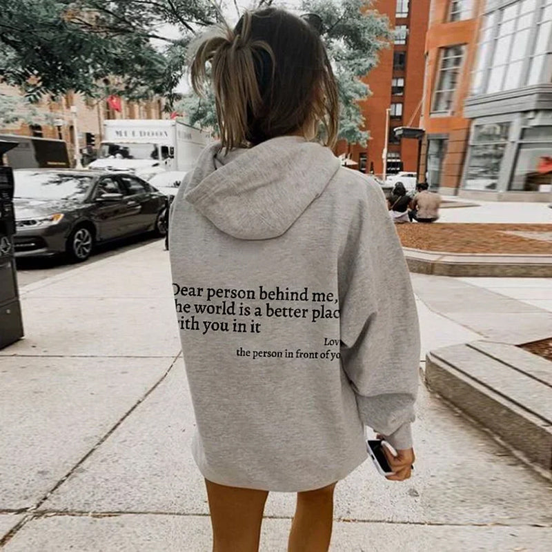 Icone™ DearHoodie: Hættetrøje Med Budskabsprint På For Og Bagside