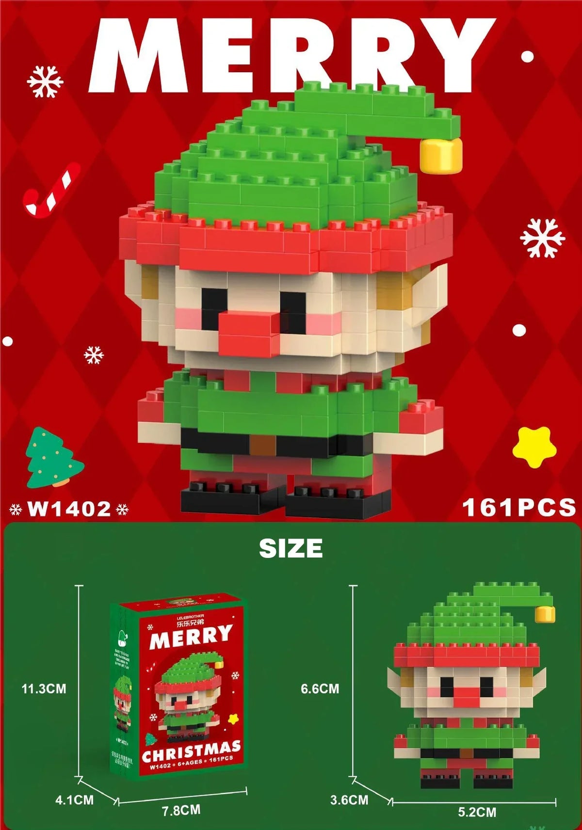 Kletshuts™ HolidayBlocks 1+1 GRATIS: Børn Kreative Mikro Bygge Blokke Jul Helligdag Udgave