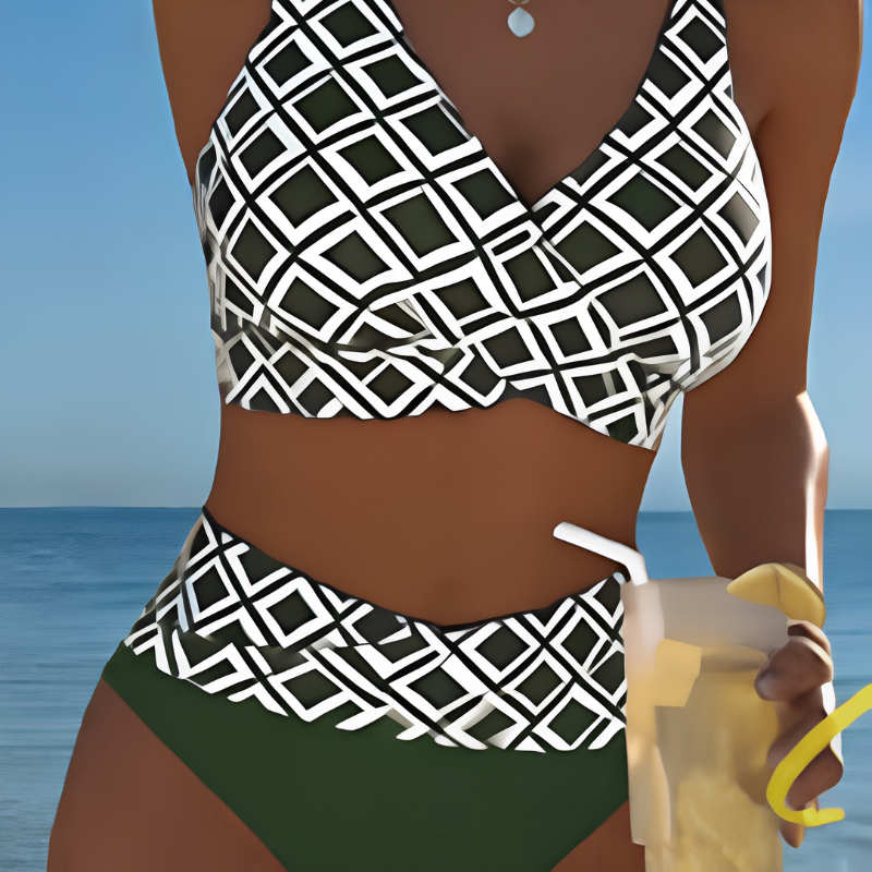 Icone™ BeachSwimsuit - Høj Talje To Delt Strand Badedragt Sæt