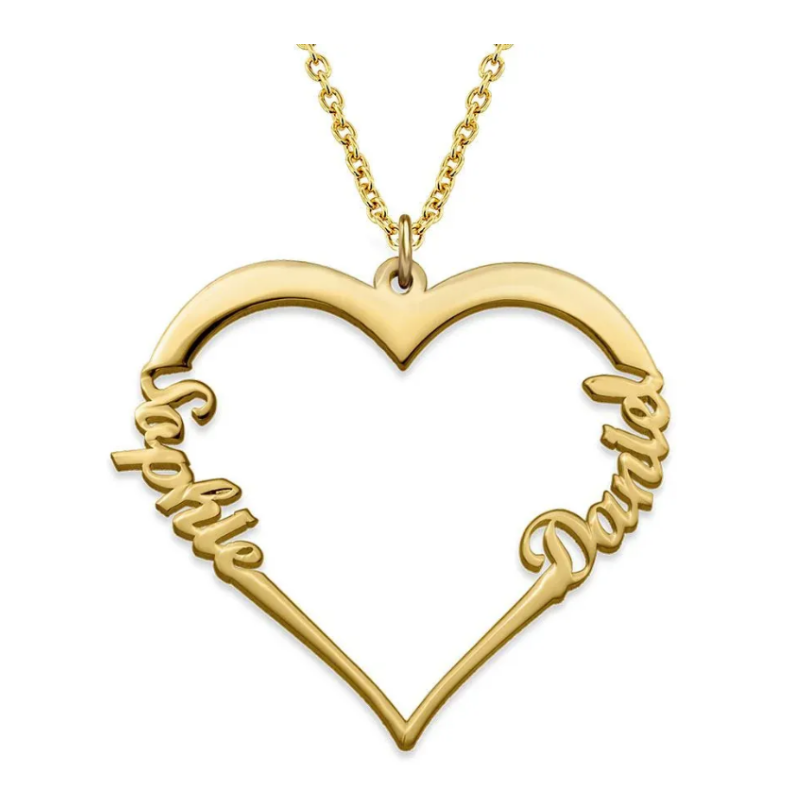 Jewelance™ CouplePendant: Tilpasset Navn Par Pendant Hjerte Halskæde