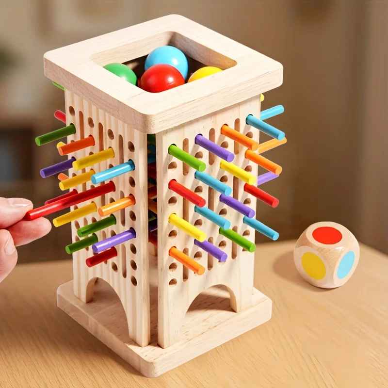 Kletshuts™ StickTower: Klassisk Montessori-Inspireret Stik Tårn Stabling Spil