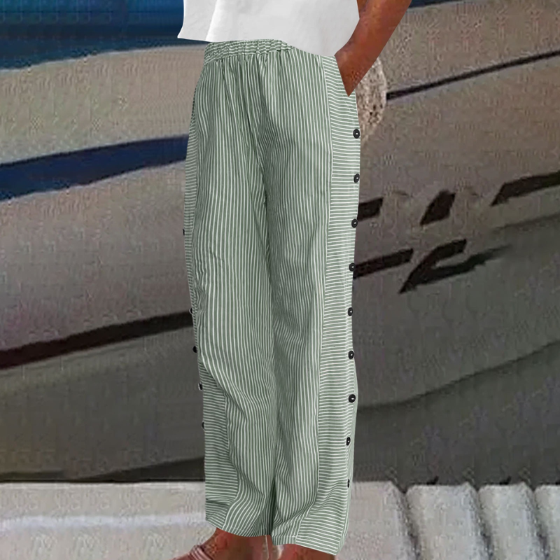 Icone™ StripePants: Komfortable Bukser Med Sidelommer I Mode