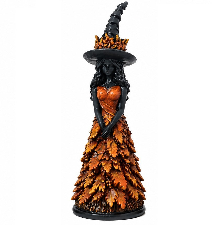 WitchFigurine - Fortryllende Gothisk Efterårs Heks Figurine