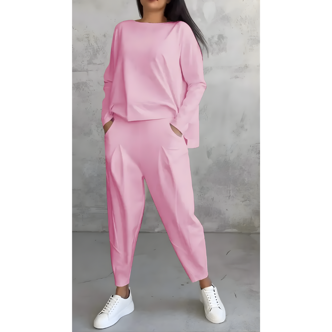 Icone™ CasualOutfit: Kvinders Langærmede Top Og Bukser To-Delt Tilfældig Outfit