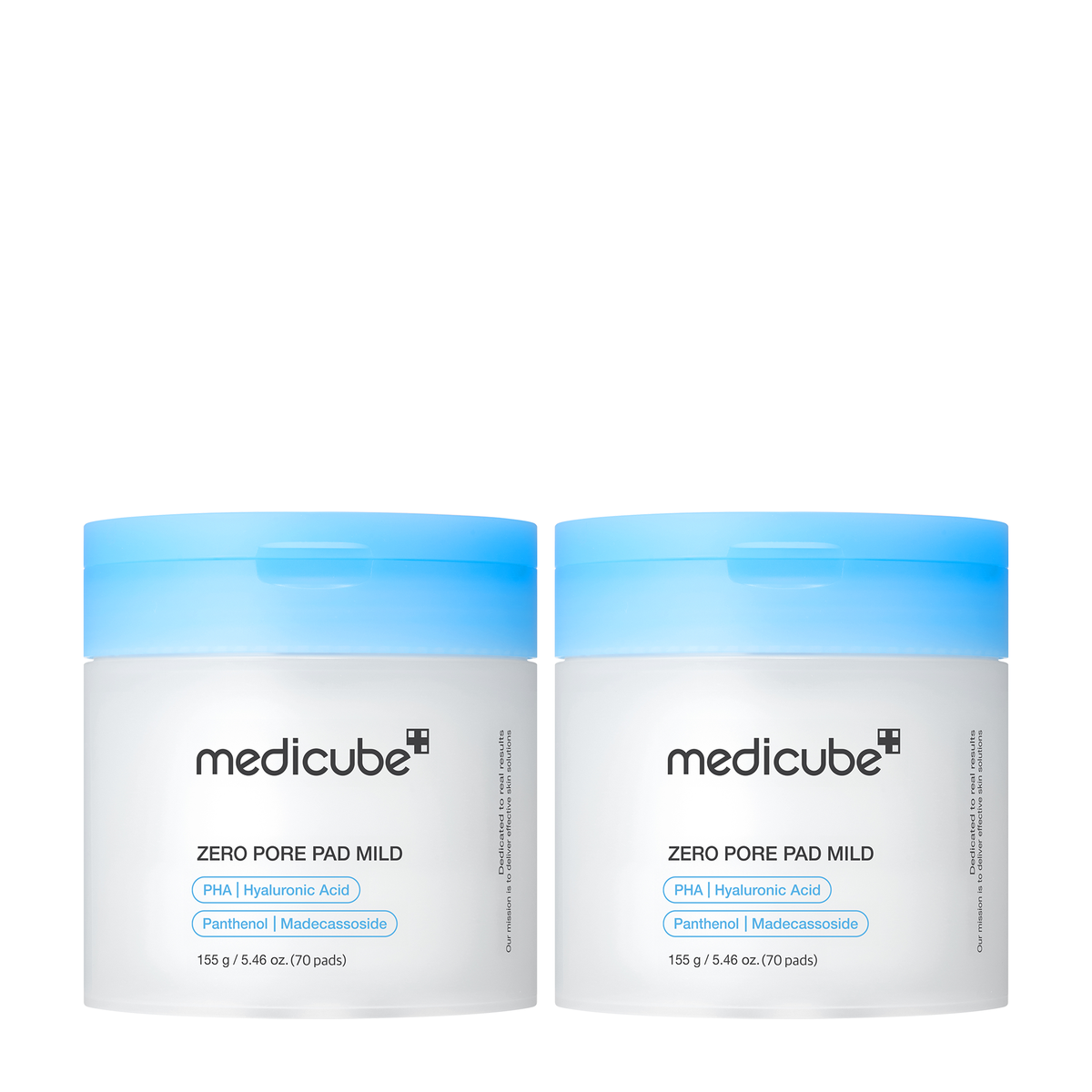 Milde porerensende pads med PHA og madecassoside, 70 stk., 155 g