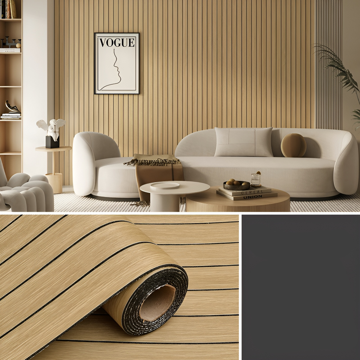 WallSticker: Elegant Trælignende Selvklæbende DIY Hjem Væg Klistermærkedekoration