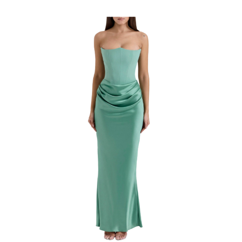 Icone™ VelvetDress: Strapless Maxi Elegant Bodycon Style Velvet Kjole