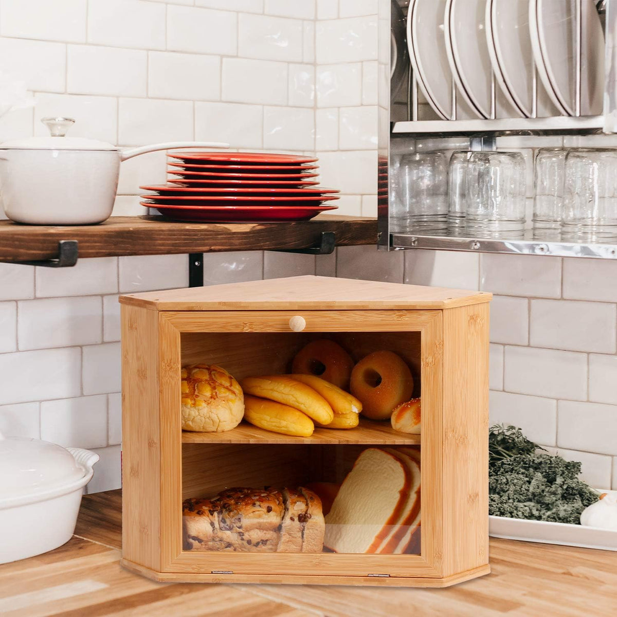 UltiFurni® CornerCabinet: Pladsbesparende Smart Pantry Opbevarings Hjørneskab