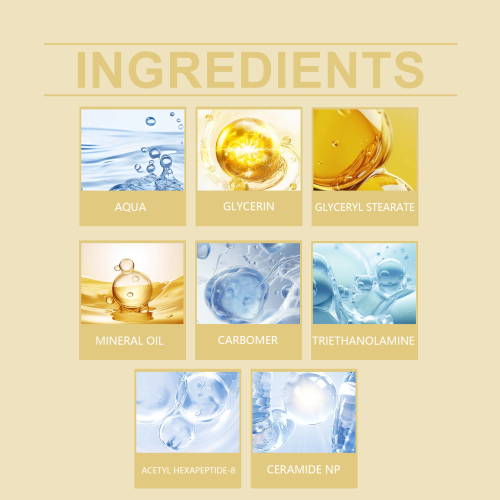 Halscreme med rulle, peptid og ceramid