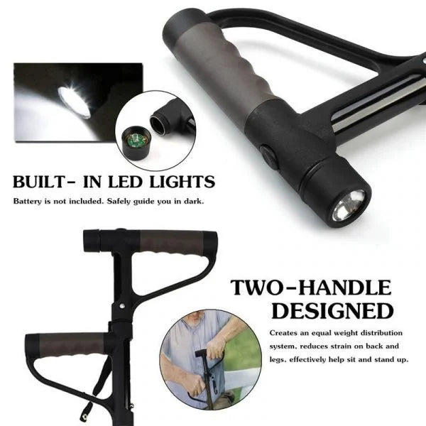 WalkingStick - Dobbelt Støtte Sammenfoldelig Gående Stok