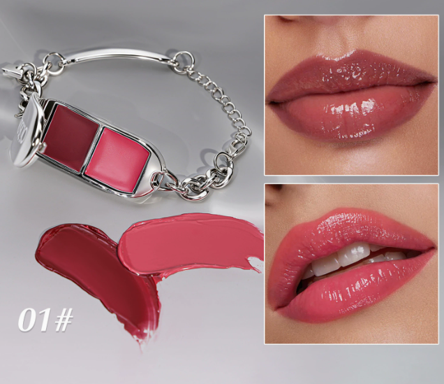 2-i-1 lipgloss-armbånd med aftagelig charm