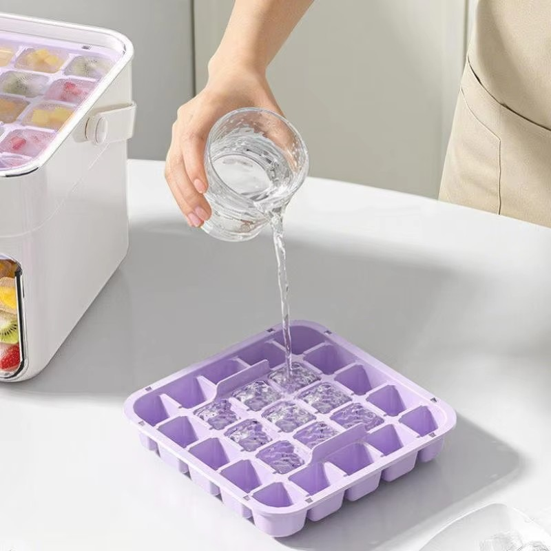 GlideHold® IceStorage - Nem Udløsning 2-Lags Isterningebakke Opbevaringsboks