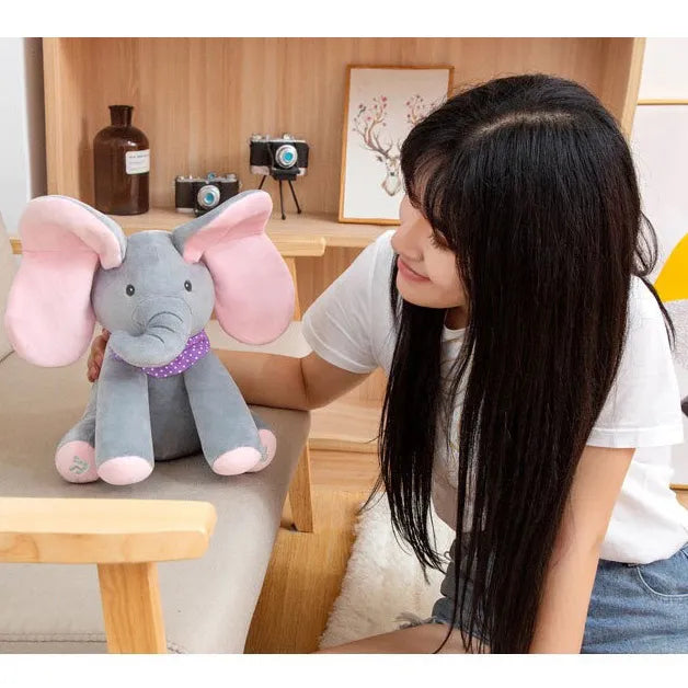 Kletshuts™ ElephantToy: Interaktiv Peekaboo Øre-Flappende Elefant Legetøj