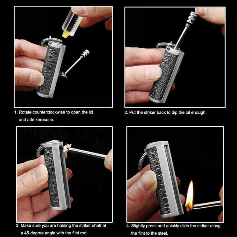 PocketLighter - Bærbar Lighter Nøglering Og Multifunktionelt Værktøj