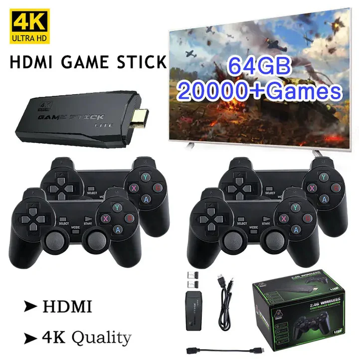 Prettywitchy | Retro-spilkonsol med HDMI-stick, 4K, 64 GB og 20.000 spil
