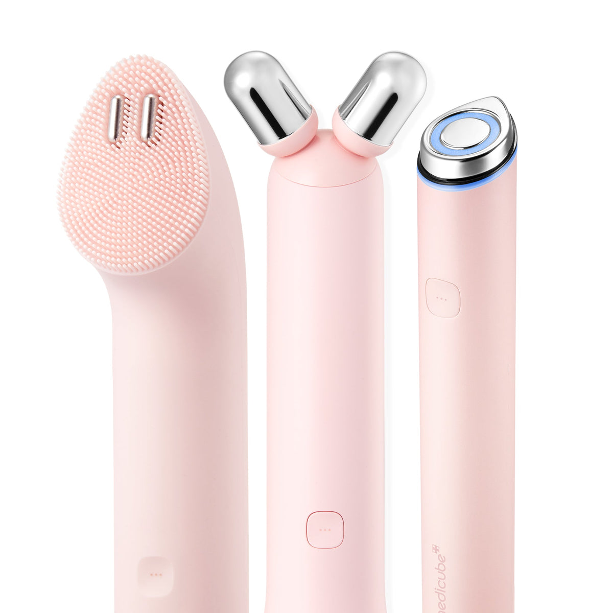 Ansigtsapparat 3-i-1 med rensehoved og ansigtsrulle, 3 LED-tilstande