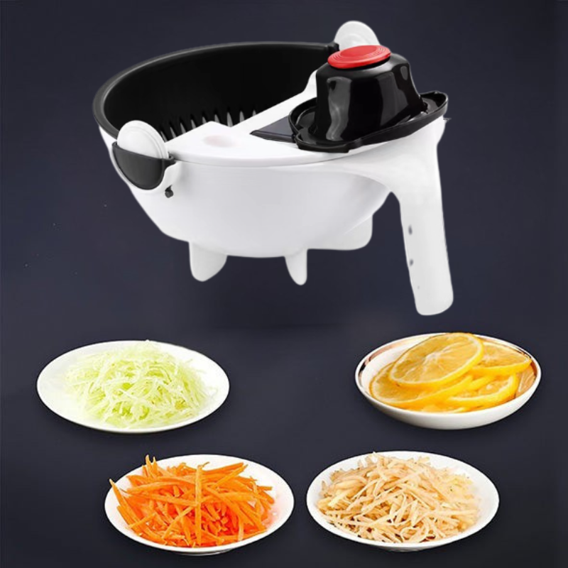 Globetrek° KitchenSlicer - Multifunktionel Køkken Skærer Med Kurv Dræner