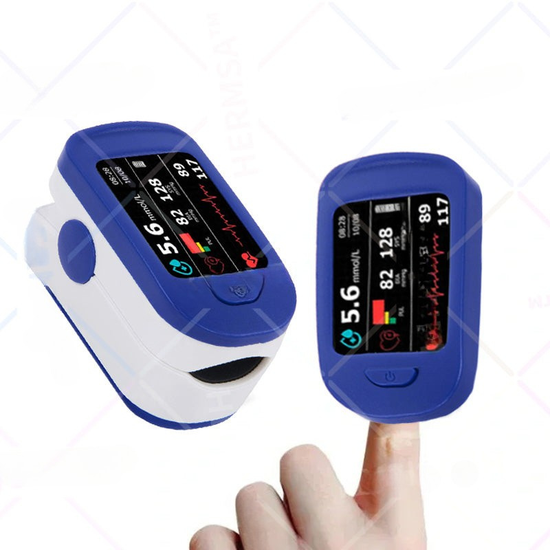 Målesæt med fingerpulsoximeter og DS-6 blodsukkermåler