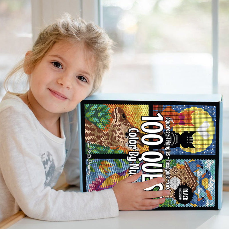 Kletshuts™ ColorQuest: 100 Quest Farve Af Numbers Farvelægning Bog