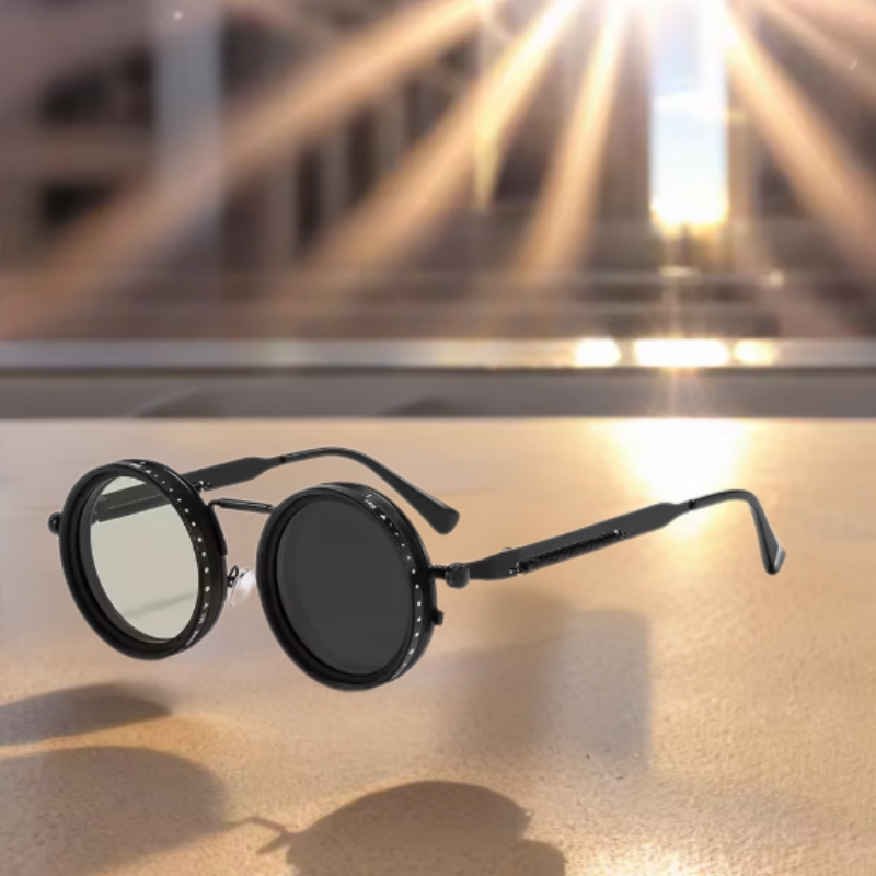AdjustableSunglass: Fra Klart Lys Til Svagt Lys Justerbar Dæmpningssolbrille Med Etui