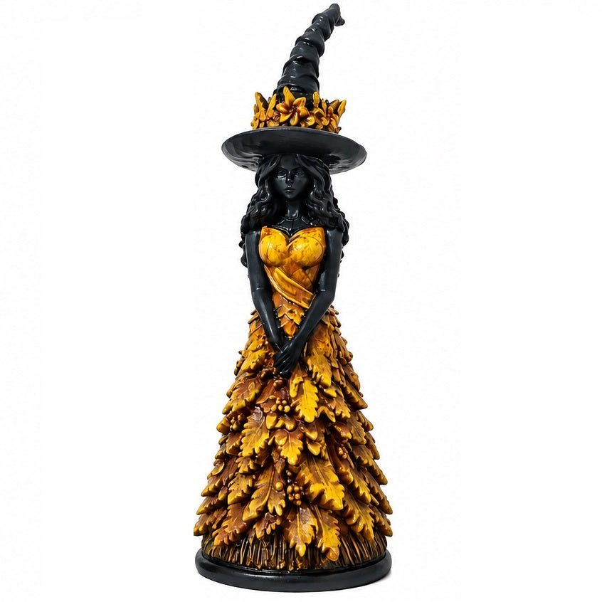 WitchFigurine - Fortryllende Gothisk Efterårs Heks Figurine