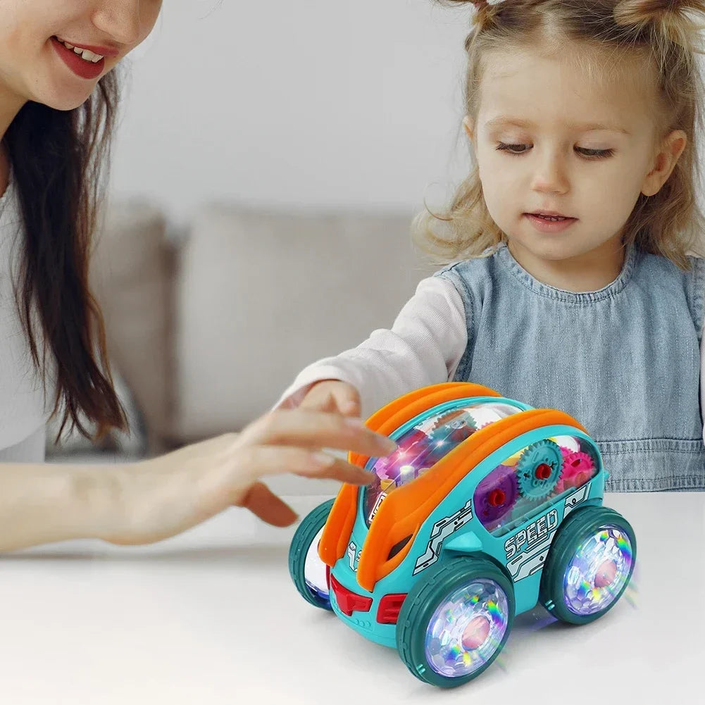 Kletshuts™ CarToy: Farverig Lys Musik Elektrisk Stunt Lastbil 360° Roterende Legetøj Bil