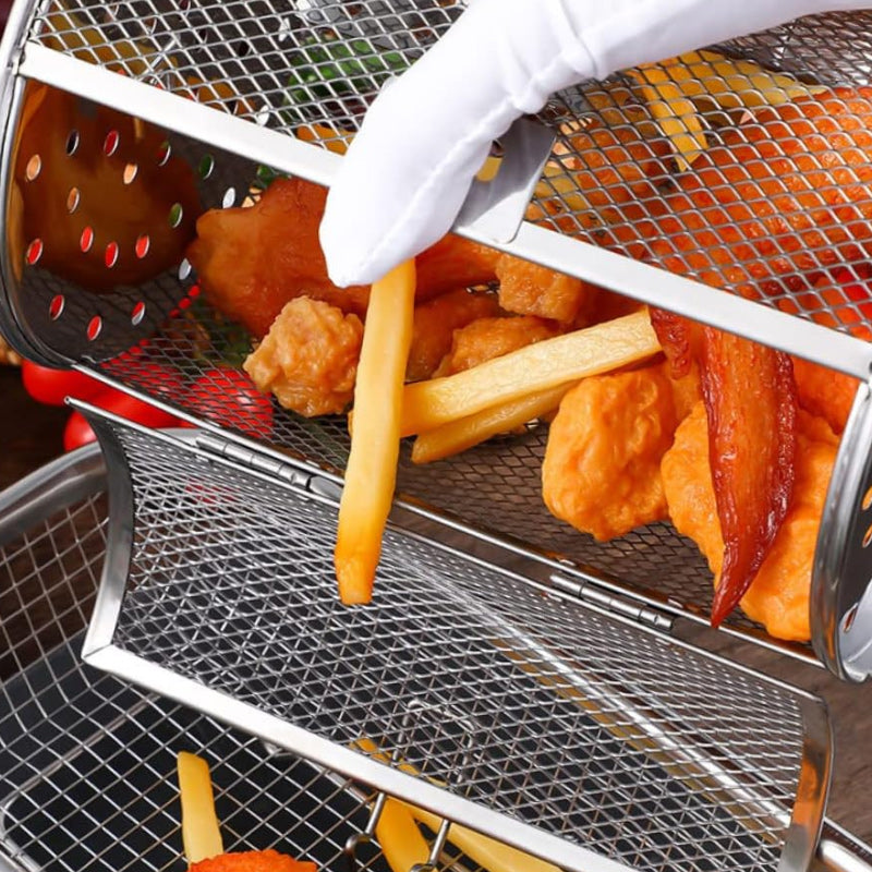 Globetrek° RotatingGrill: Rustfrit Stål Roterende Madlavnings- Pandestegnings- Og Grillbur