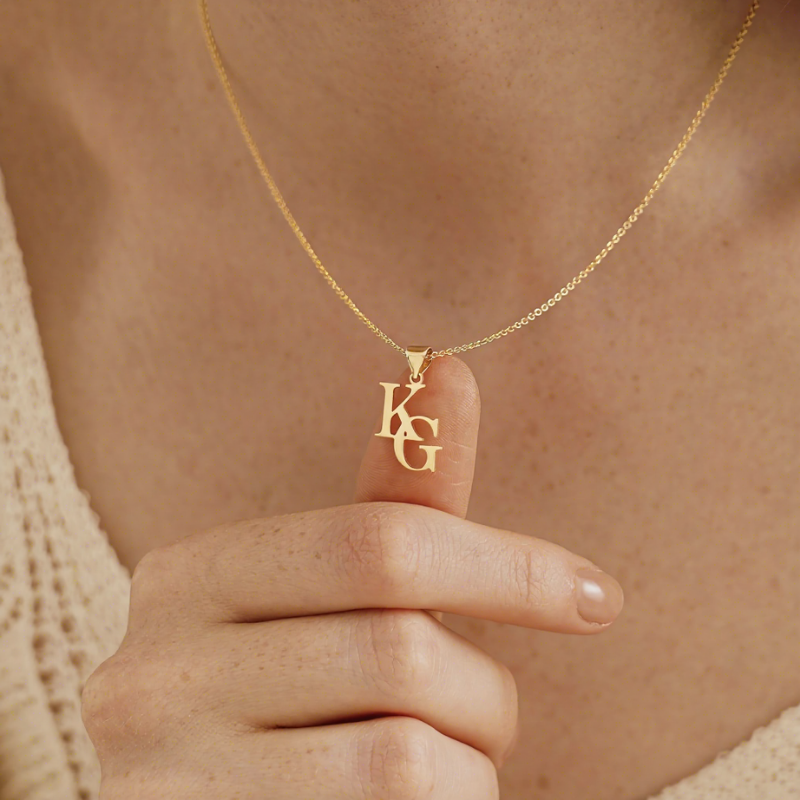 Jewelance™ InitialPendant: Personlig Initial Stablet Vedhæng Mode Halskæde