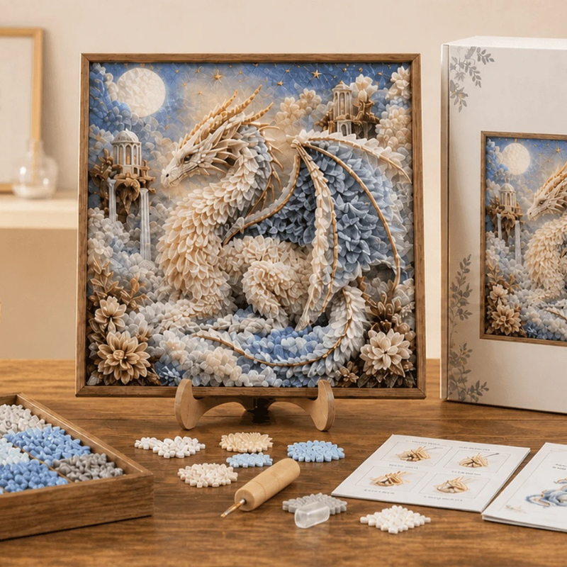DragonArt: 3D Drage Håndværk Stof Poke Kunst Sæt
