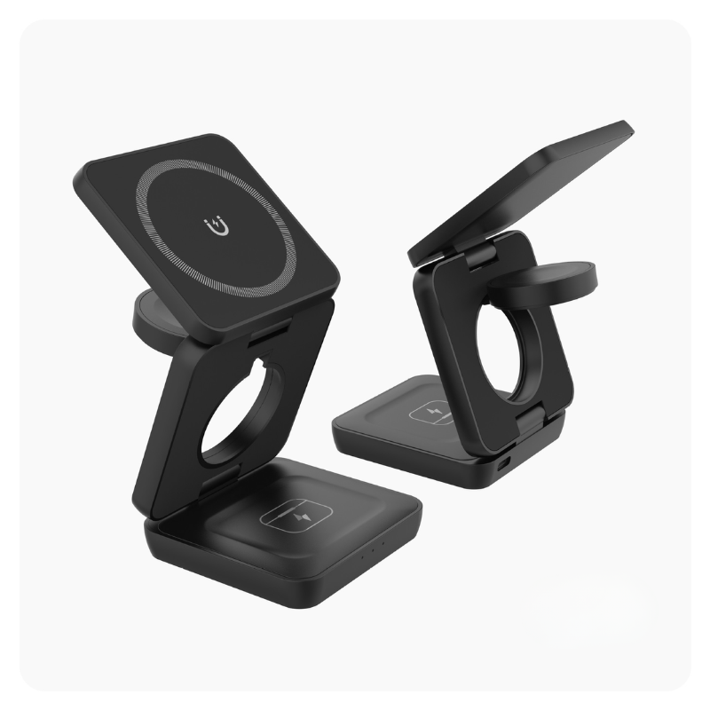 Holder360° MultiCharger: Multifunktionel Foldbar Magnetisk Opladnings Stativ