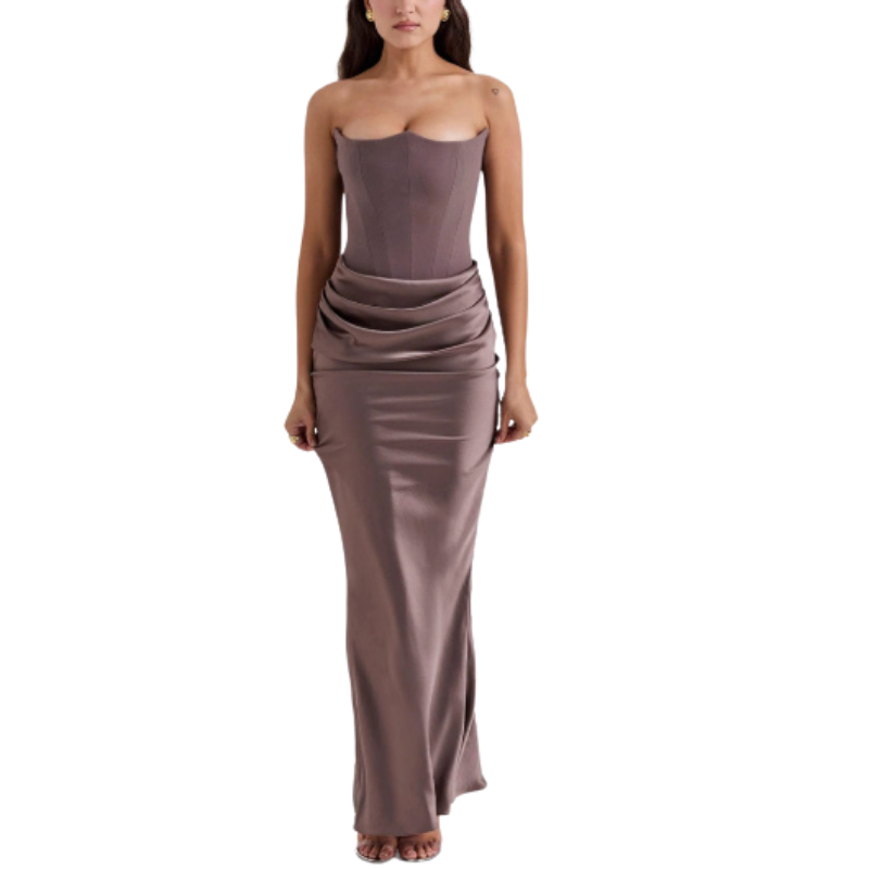 Icone™ VelvetDress: Strapless Maxi Elegant Bodycon Style Velvet Kjole